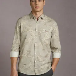 Louis Philippe Beige Cotton Slim Fit Printed Shirt-picture-44
