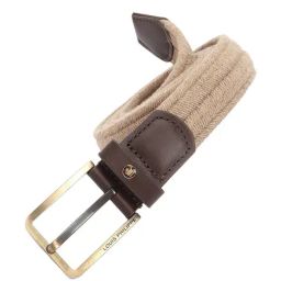 Louis Philippe Beige Leather Waist Belt For Men-image-50