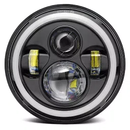 AllExtreme EX989 17.78 cm (7 Inch) Full Ring Round LED Headlight with Hi/Low Beam and Angel Eye Lamp 75W-image-4