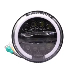 AllExtreme EX9TH1P 17.78 cm (7 Inch) Full Ring Round White LED Headlight with Hi/Low Beam Yellow and White Angel Eye Lamp 75W-image-12