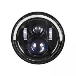 AllExtreme EXHL7IP1 70W White 17.78 cm (7 Inch) Half Ring H4 H13 LED Headlight with DRL, High-Low Beam & Halo Ring Angel Eyes-image-22