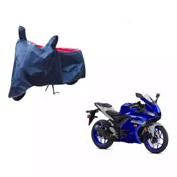 Auto Pearl Waterproof Two Wheeler Cover For Yamaha YZF R3 (Red & Blue)-image-33