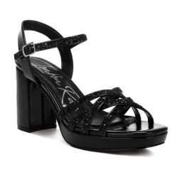 London Rag Women's Black Ankle Strap Sandals-13