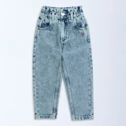 HOP Kids by Westside Blue Paperbag Waist High-Rise Jeans-picture-46