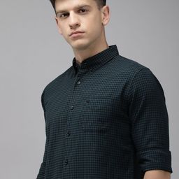 THE BEAR HOUSE Slim Fit Gingham Checks Opaque Casual Shirt-image-80