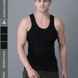 Dollar Bigboss Black Cotton Regular Fit Vest - Pack Of 4-image-59
