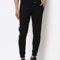 Red Tape Black Regular Fit Colour Block Sports Joggers-image-93