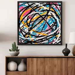 999Store Black & Pink Abstract Lines Canvas Wall Art-image-95