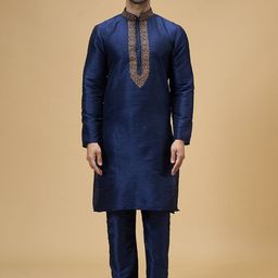Arihant Rai Sinha Men Embroidered Regular Kurta with Churidar-image-86
