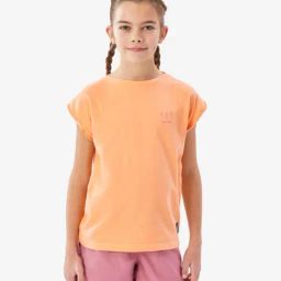Quechua By Decathlon Girls Orange Hiking T-Shirt-image-5