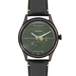 Titan Men Textured Dial & Leather Strap Analogue Watch 1805NL04-image-14