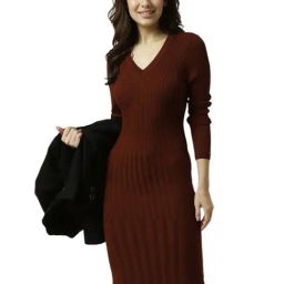 Allen Solly Brown Solid Dress-image-40