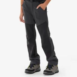 Quechua By Decathlon Boys Grey & Black Softshell Hiking Trousers-image-15