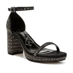 London Rag Women's Black Ankle Strap Sandals-99