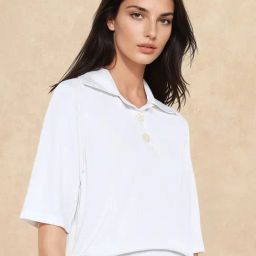 RAREISM White Viscose Solid Short Sleeves Top-image-96