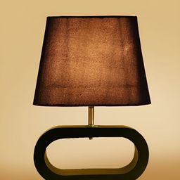 Devansh Black Wood Traditional Frusturical Shaped Table Lamp-50