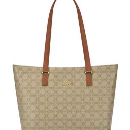 Lavie Mable Beige Logo Leather Medium Tote Bag-image-63