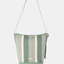Forever Glam by Pantaloons Green & White Striped Medium Shoulder Handbag-image-12