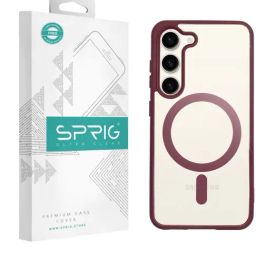 Sprig Transparent Magnetic Back Cover for SAMSUNG Galaxy S23 Plus 5G (Red)-image-82