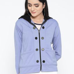 Belle Fille Women Blue Solid Hooded Jacket-image-57