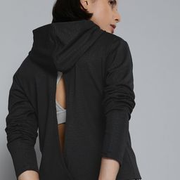 Puma Women Black Flawless Animal Textured Hood DryCell Sweatshirt with Cut-Out Detail-picture-28