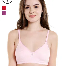 Bodycare Women Pack of 3 Pink, Red & Purple Solid T-shirt Bra E6525PIREDWI-picture-37