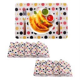 Aura 12-Pcs Red & Yellow Printed PVC Table Placemats-31