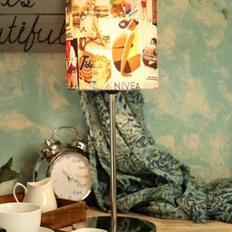green girgit Multicoloured Printed Buffet Lamp with Shade-37