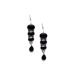 Bamboo Tree Jewels Black Geometric Drop Earrings-image-44