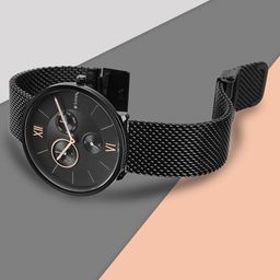 Titan Men Black Dial & Black Stainless Steel Straps Analogue Watch-41