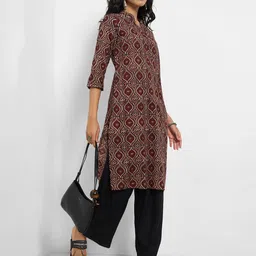 RANGMANCH BY PANTALOONS Women Floral Printed Daily Cotton A-Line Kurta-image-100