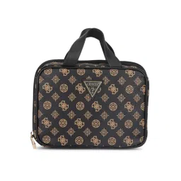 guess fashion Guess Women Brown Printed Toiletry Pouch-picture-5