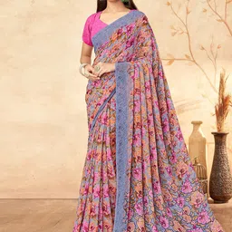 Panzora Floral Poly Georgette Designer Saree-image-104