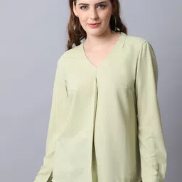 Cantabil Green Gathered & Pleated Top-picture-22