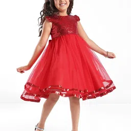Mark and Mia Girls Sequined Embellished Round Neck Fit and Flare Dress-image-35