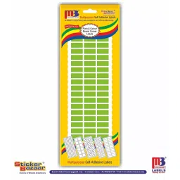 Sticker Bazaar M3 10x25 mm Plain Paper Round Corner Label Neon Green, P-2 (Pack of 10) image 2