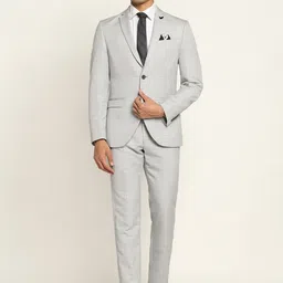 Blackberrys Men Checked Single Breasted Slim Fit Two Piece Formal Suit-image-41
