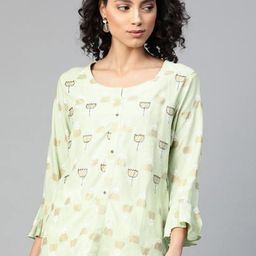 Jyoti Women Floral Printed Bell Sleeve Top-image-66
