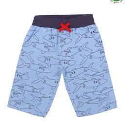 Lilly & Sid Knee Length Shorts Shark Print - Blue-image-97