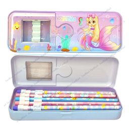 FunBlast Cartoon Design Metal Pencil Box with Pencils - Multicolour-picture-9