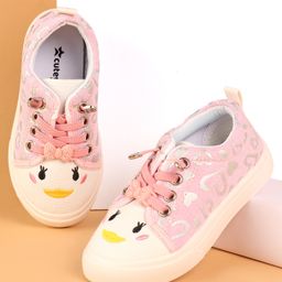 Cute Walk by Babyhug Slip On Casual Shoes with Bow Lace Applique - Pink-image-85