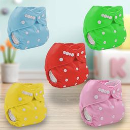 Sparkle Joy Washable & Reusable Cloth Diaper Pocket Without Inserts Pack of 5 - Multicolor-18