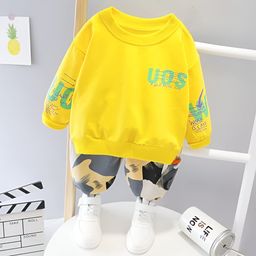 Googo Gaaga Cotton Full Sleeves UOS Text Printed Sweatshirt With Joggers Set - Yellow-image-26