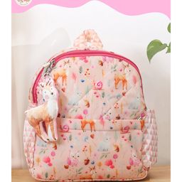 Rosada Forest Deer Printed Backpack for Kids With Matching Keychain hanging, Waterproof Trendy and Spacious Kids Backpack, Stylish Bag for Kids - Large(13 Inches)-image-89