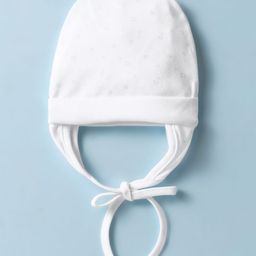 Ben Benny Interlock Knit Caps with Knot & Ear Cover White - Diameter 13 cm-16