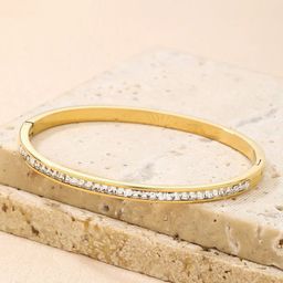 BLACKBOX Gold-Plated Stainless Steel Cubic Zirconia Arti Tarnish Bangle-Style Bracelet-picture-45