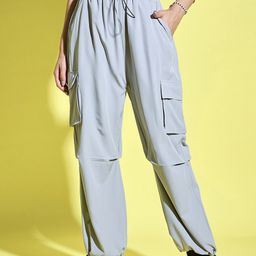 DIMPY GARMENTS Women Relaxed Loose Fit High-Rise Cargos Trousers-image-75