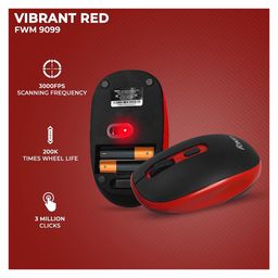 Foxin 9099 Wireless Mouse with Nano USB Receiver (Vibrant Red) image 3