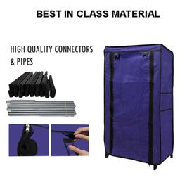 Urban Choice 4-Shelves Durable Metal Frame Modular Shoe Rack with 10-Inch Gapping in each Shelf & 100 GSM Fabric in Blue image 4