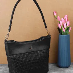 Mochi Textured Structured Shoulder Bag with Cut Work-29